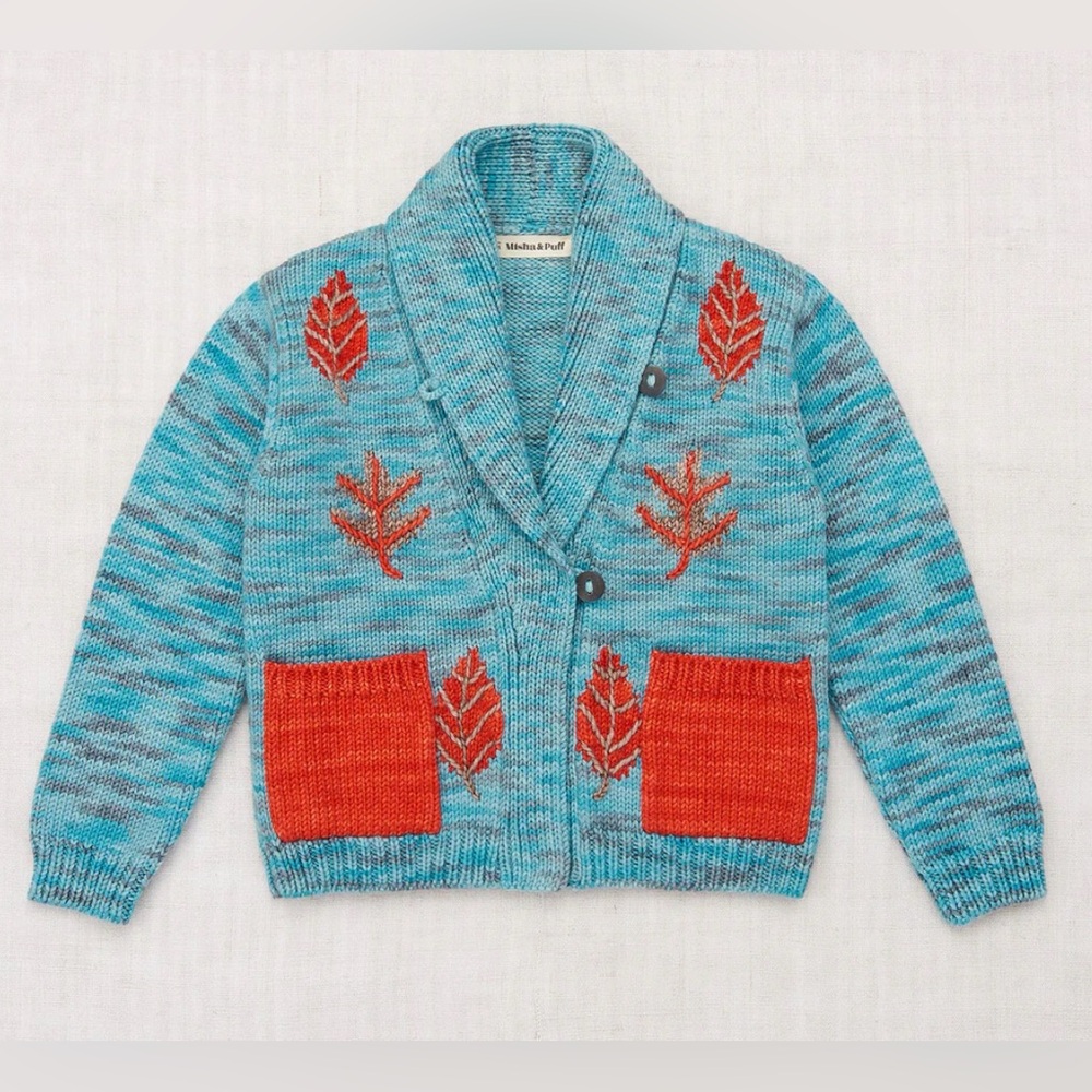 NWT Misha and Puff Falling Leaves Cardigan, Lake, Size 6